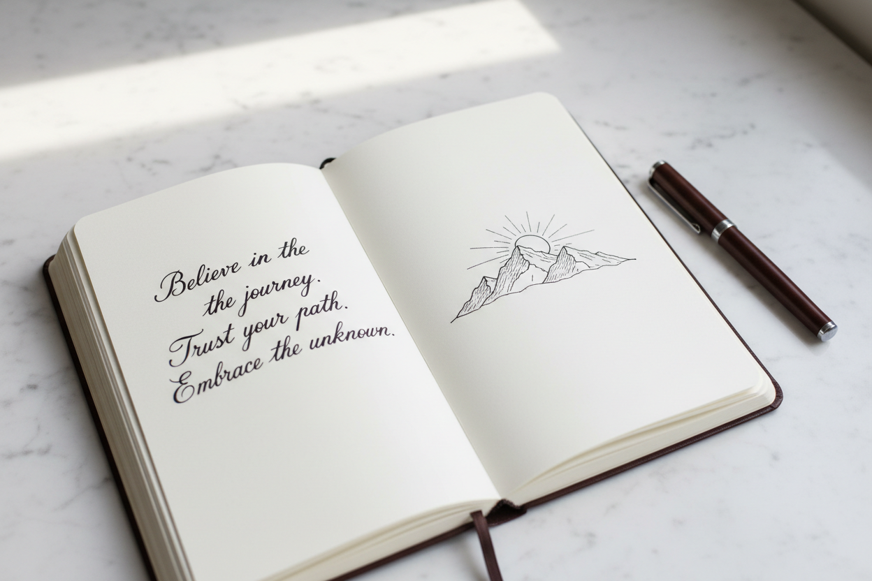 Journal with Inspirational Text